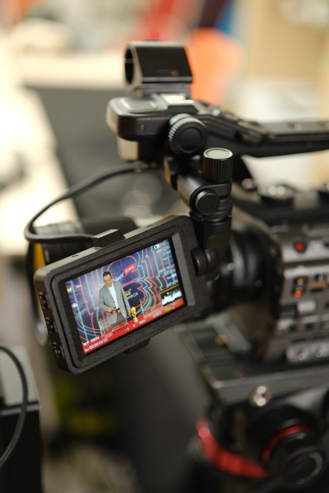 Monitor de cámara durante una transmisión en vivo